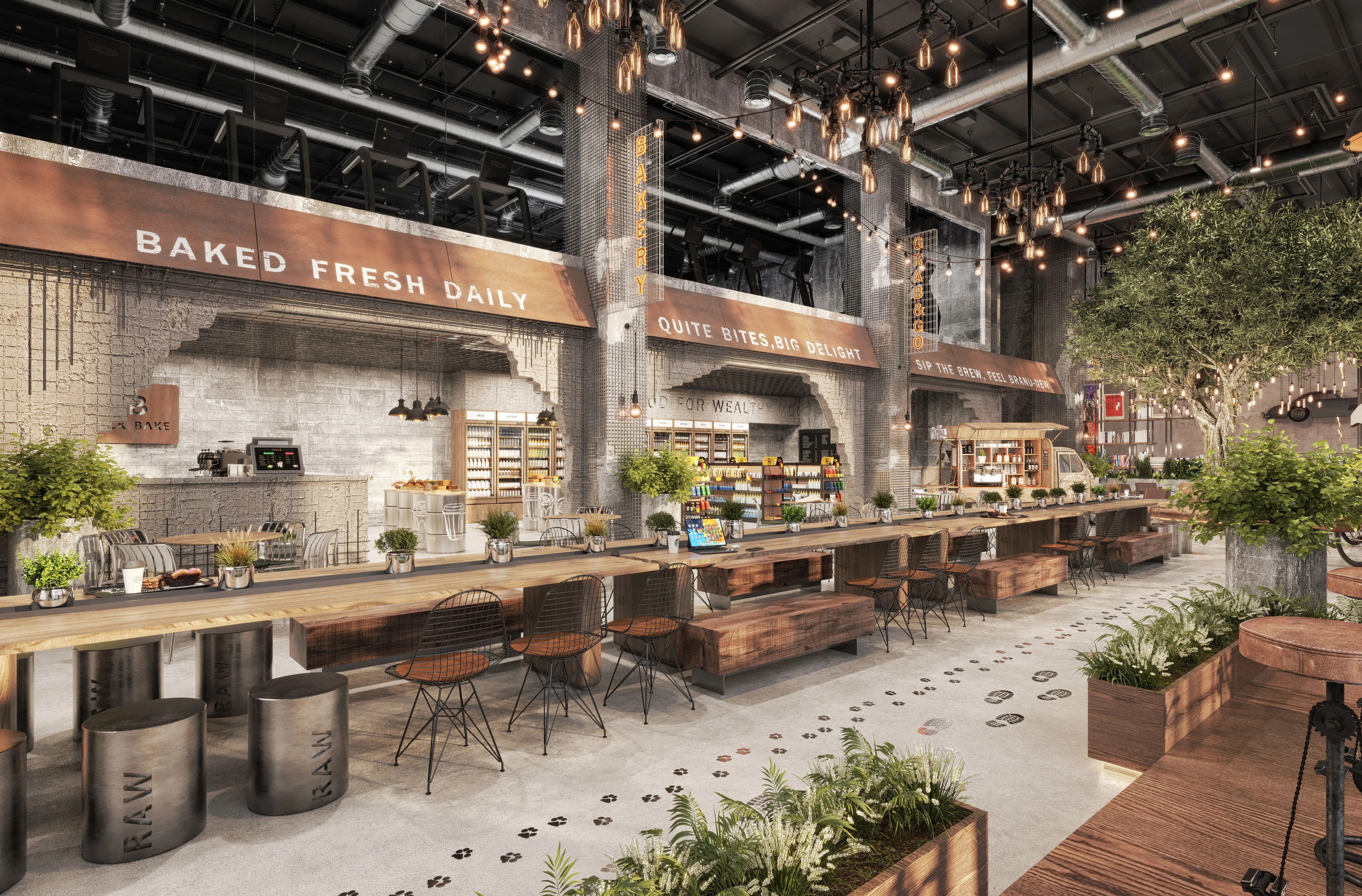 Co-working spaces at Raw District 2.