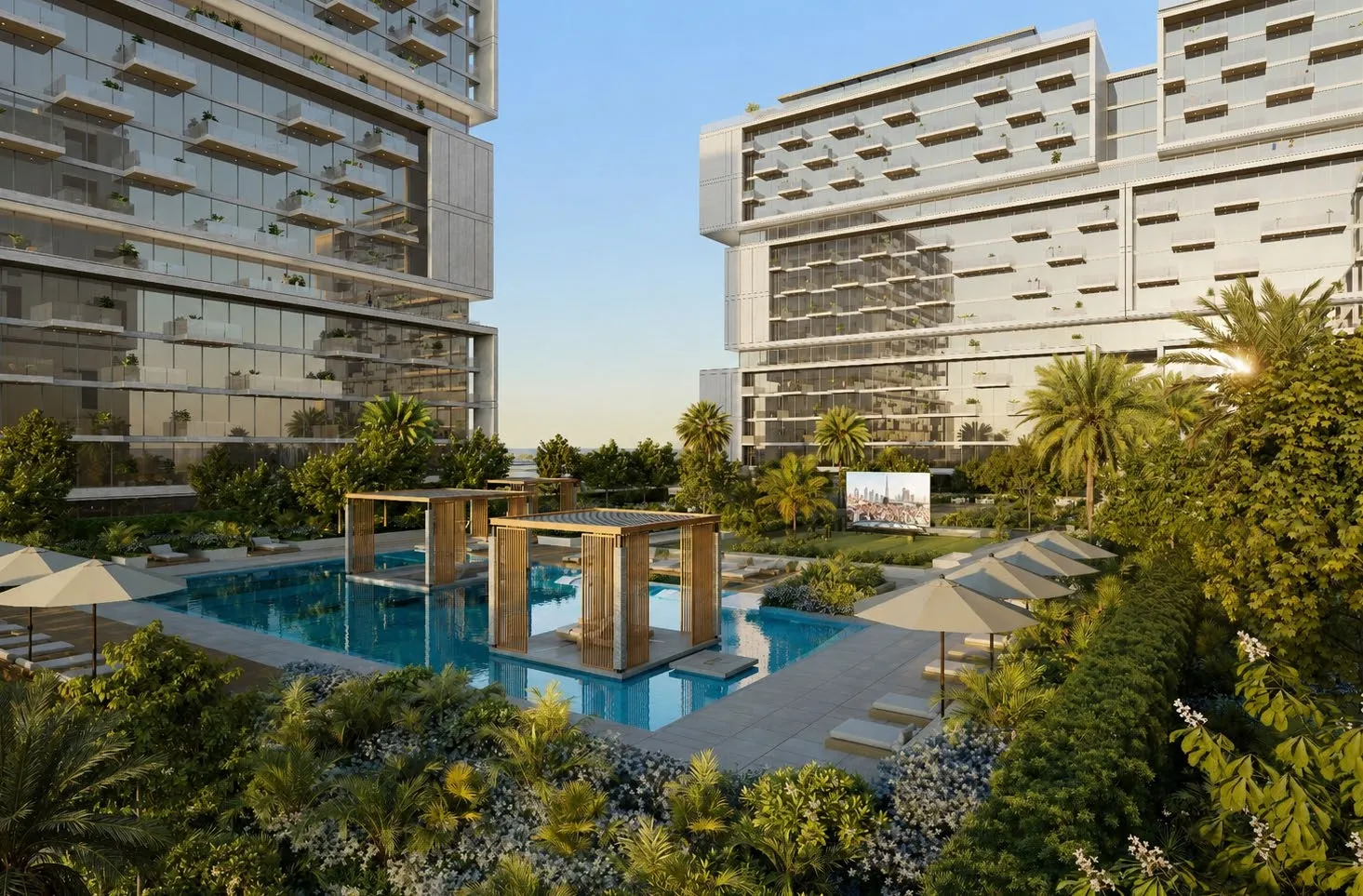 Swimming pool and deck at Raw District 2.