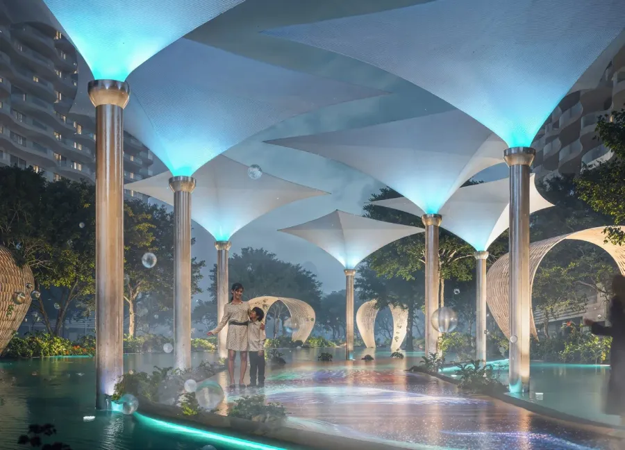 Climat-cooling Water Canopy at Valencia.