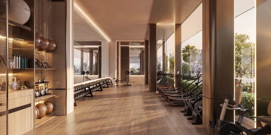 Outdoor & Indoor Gym at Binghatti Luxuria.