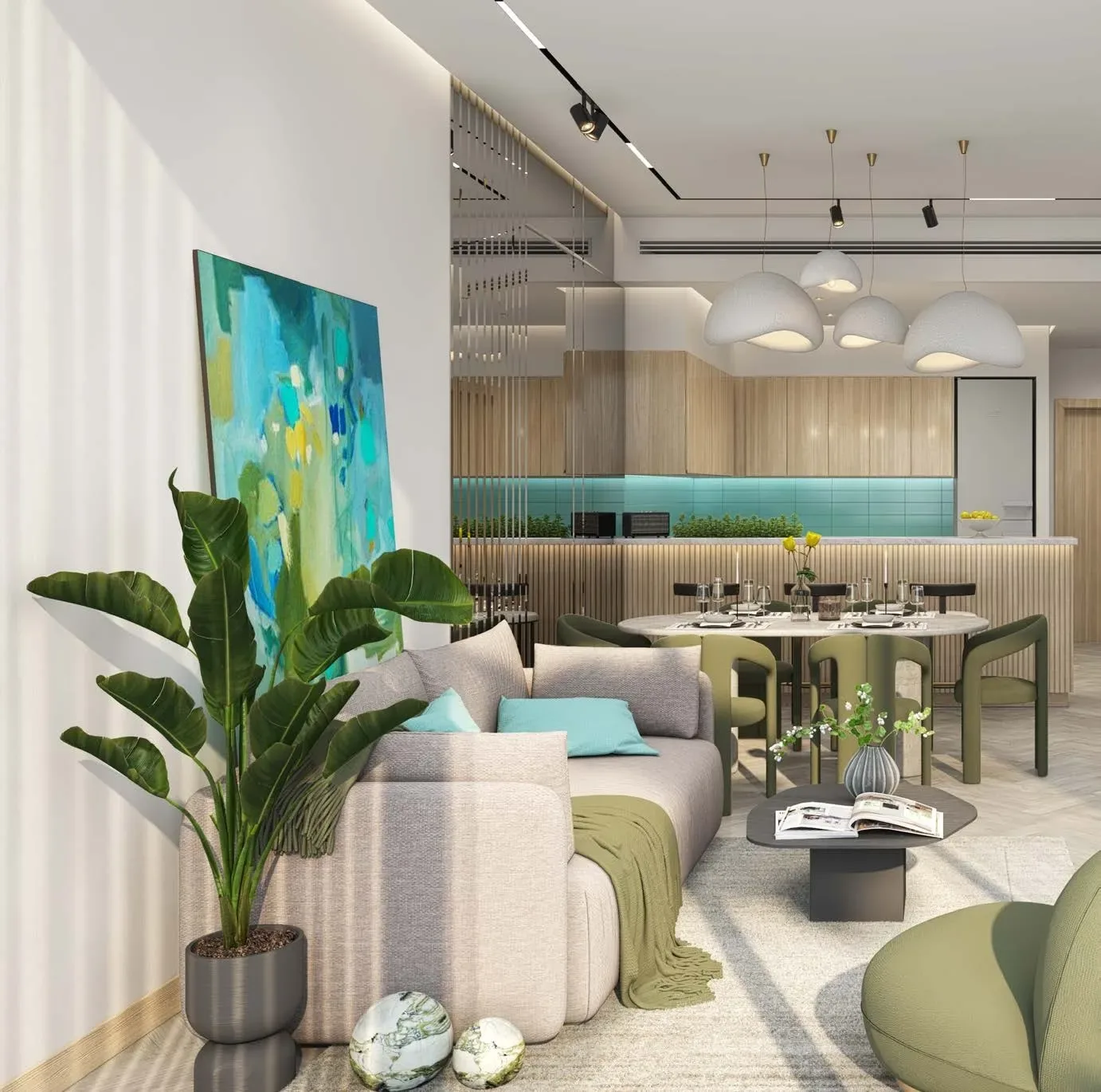 Interior render at Damac Lagoons Views Phase 3.