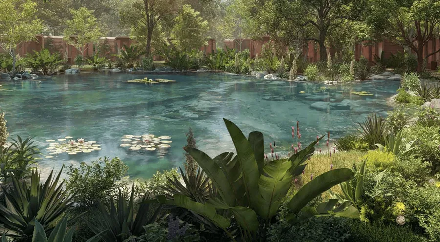 Essential Oil Lakes at Damac Riverside Views.