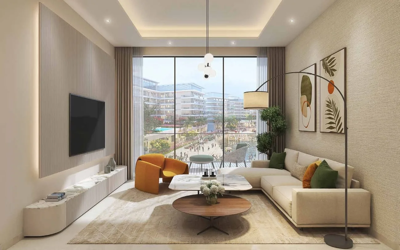 Interior render at Damac Riverside Views.