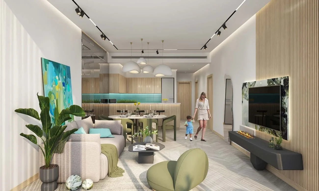 Interior render at Damac Lagoons Views Phase 2.