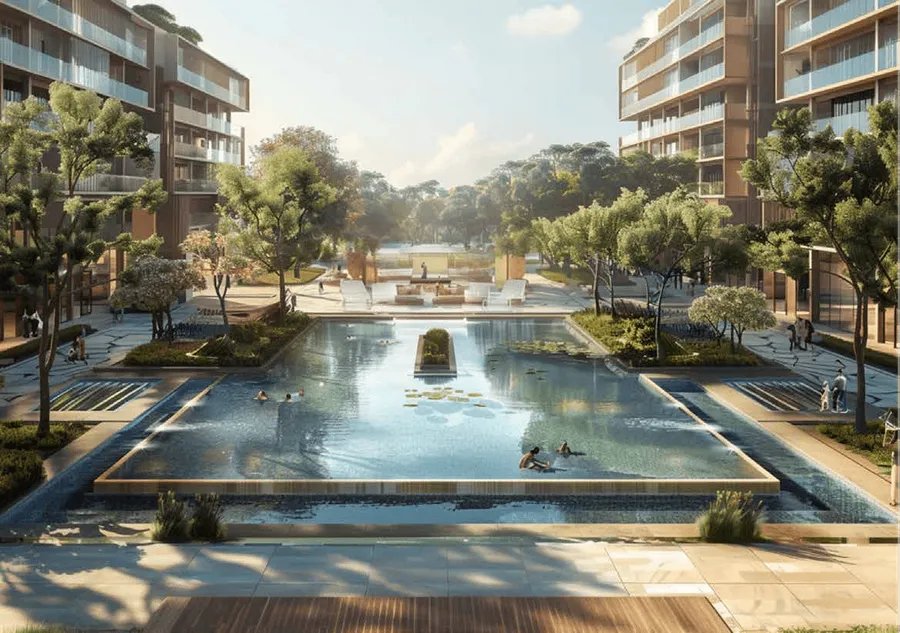 Swimming Pool at Elo 2 and 3 Damac.