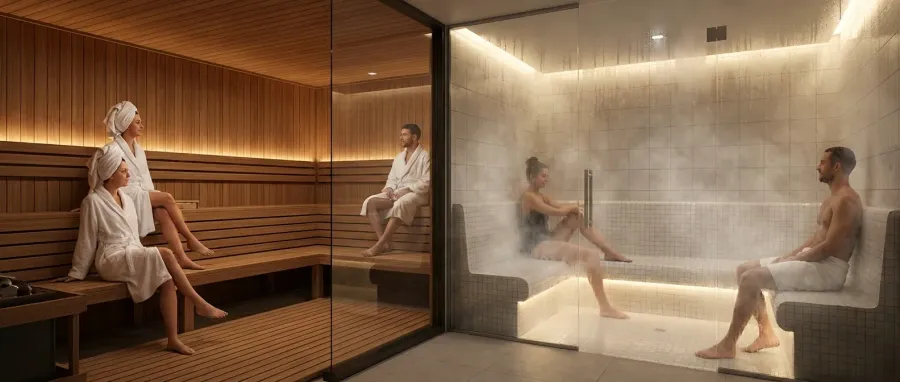 Steam & Sauna Room at Serenz.