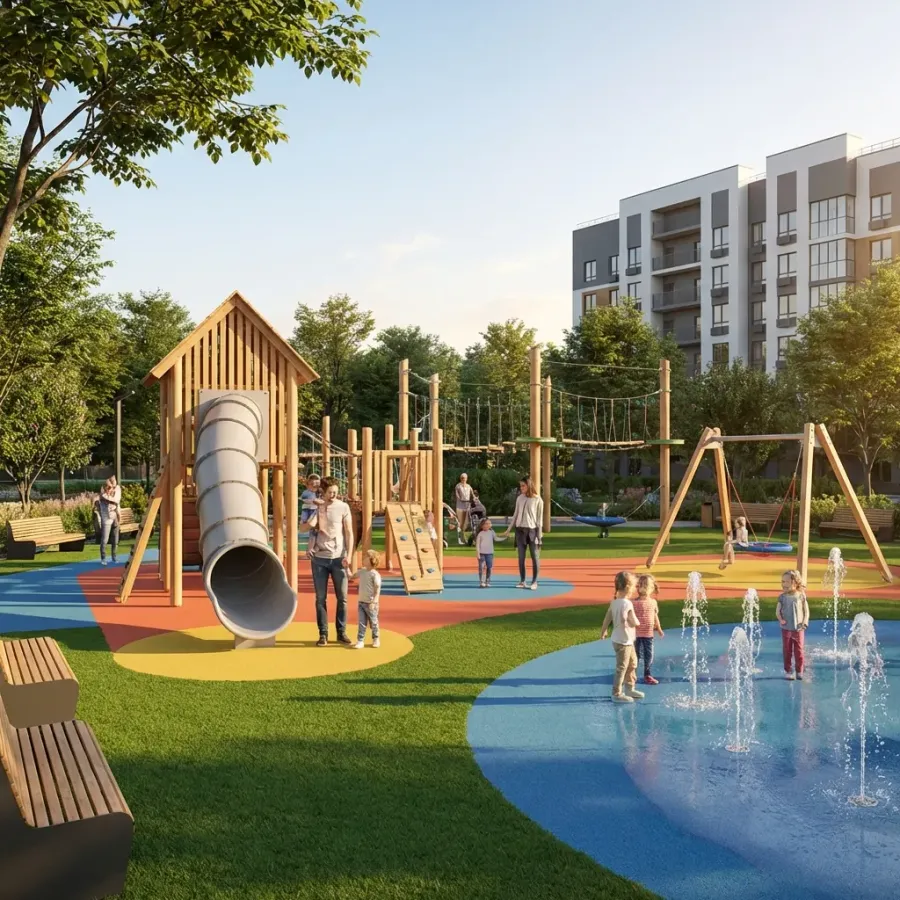 Indoor and Outdoor Kids Play Area at Serenz.