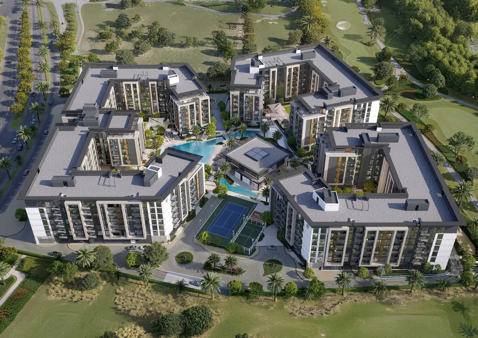 Belgravia Gardens, Dubai Land Residence Complex (DLRC) · render 3