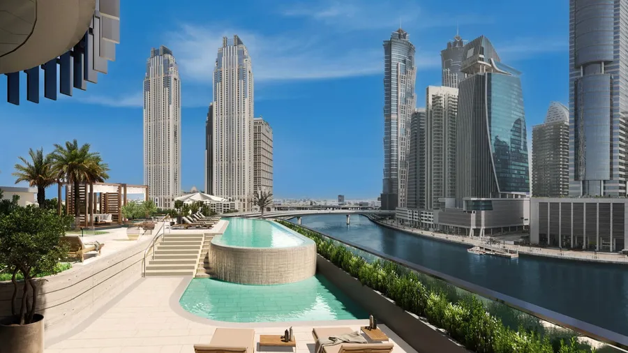 Pool Deck at One River Point.