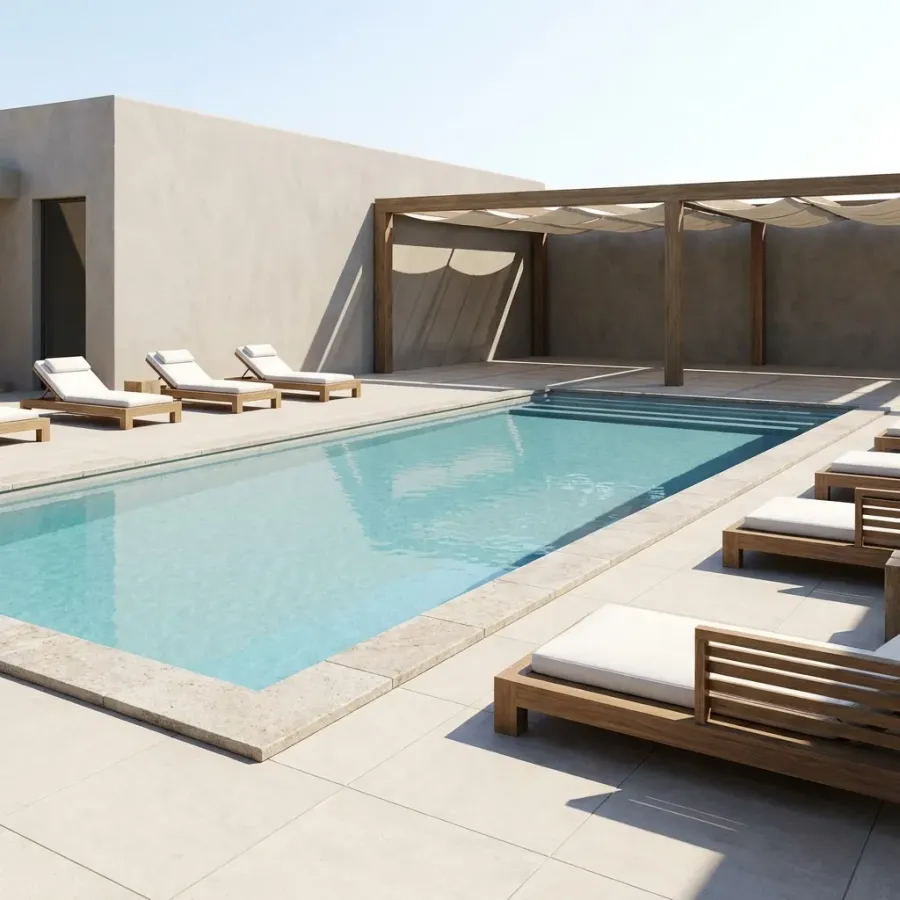 Sun Loungers, Sunken Seating and Cabanas at Everly Place.