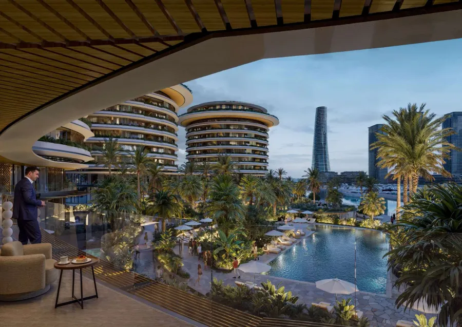Expansive Suite of Pools & Terraces at The Residences at The Dubai Beach EDITION.