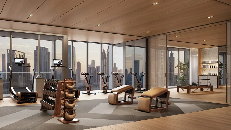 Fully-Equipped Gym at Jumeirah Residences Emirates Towers.