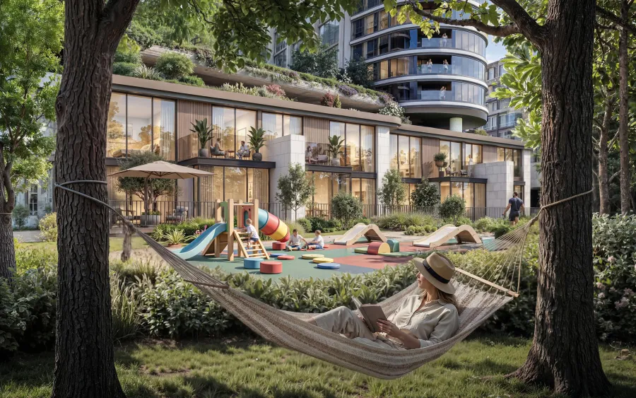 Children’s Play Spaces and Family Zones at The Grove at Sobha Sanctuary.