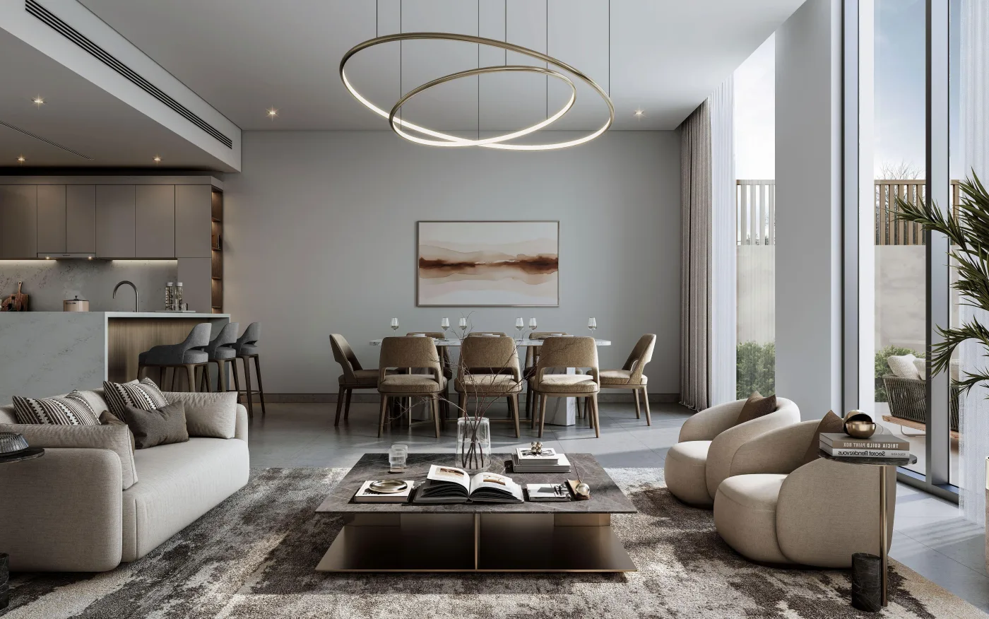Interior render at The Brooks at Sobha Sanctuary.