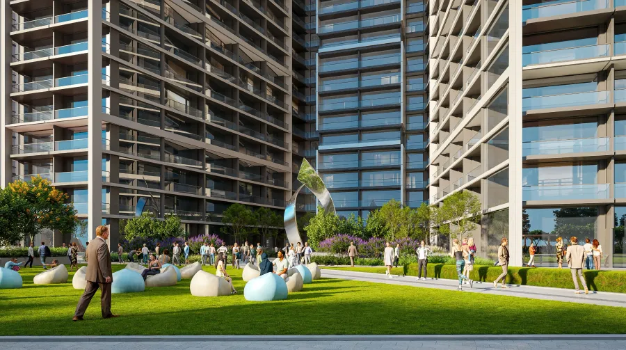 Outdoor Sitting Area Pockets at The Pinnacle at Sobha Central.