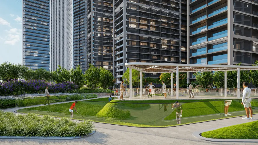 Open Activity, Picnic & Event Lawn at The Pinnacle at Sobha Central.