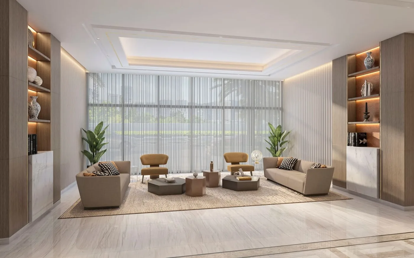 Interior render at Azizi David.