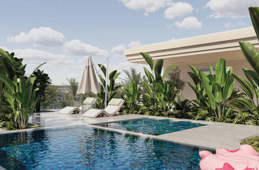 Two Swimming Pools at Monaco Mansions.