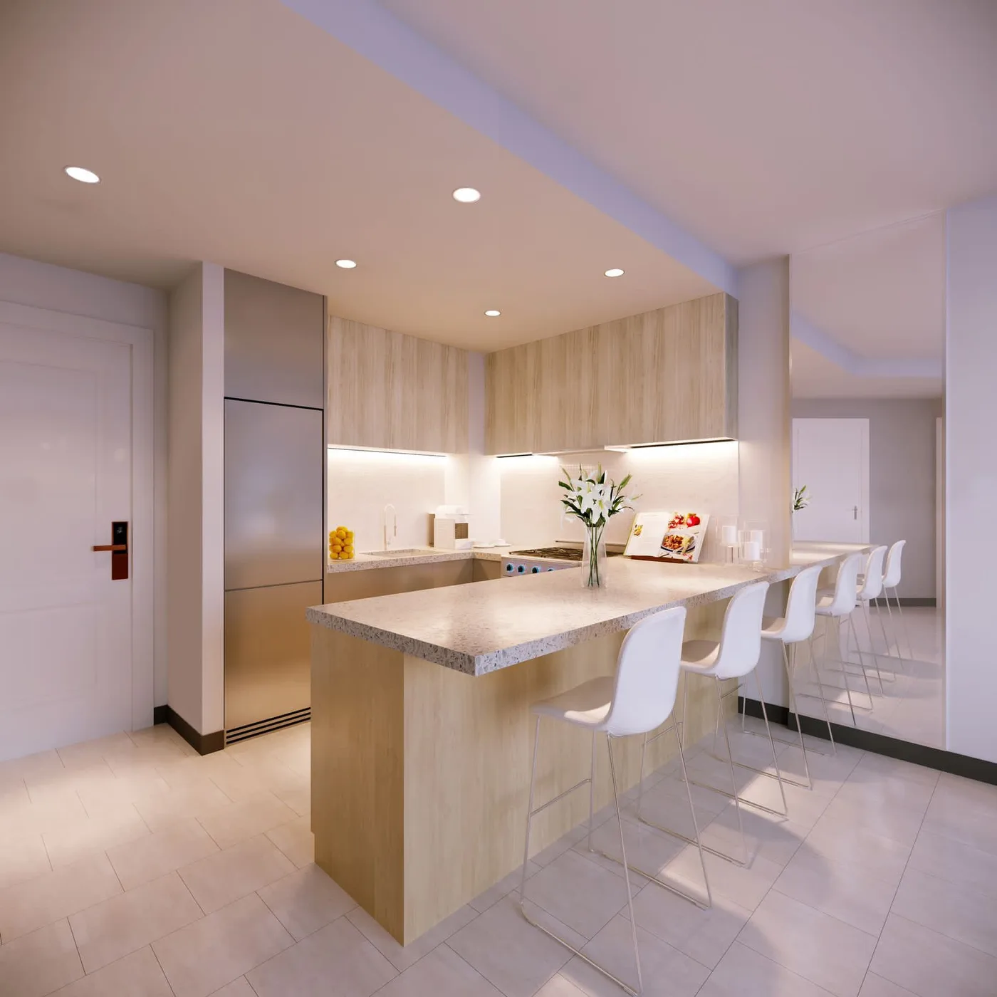 Interior render at Beach Oasis 1 and 2.