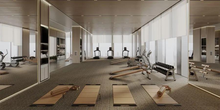 Gym at Binghatti Titania.