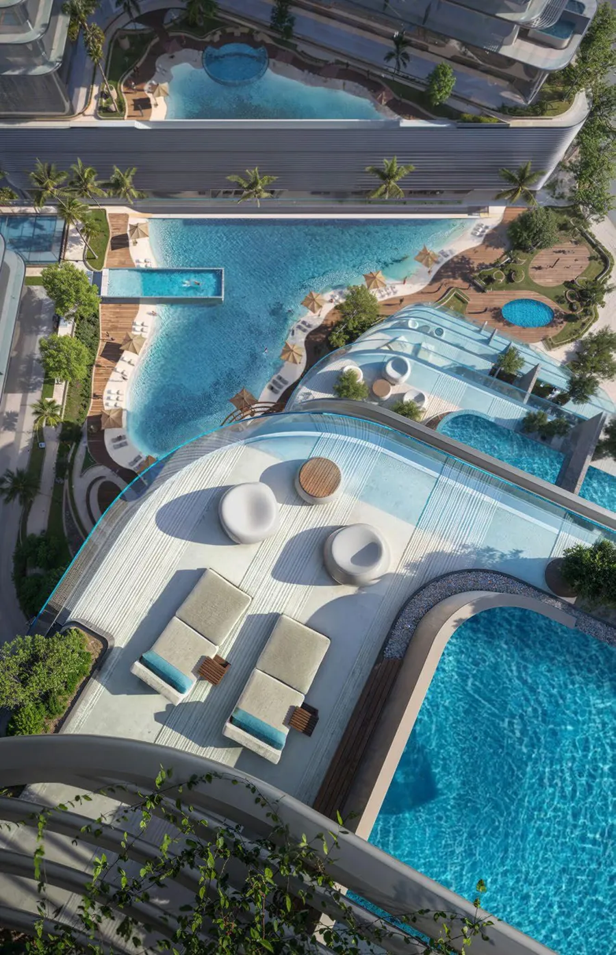 Pool Deck at Binghatti Flare.