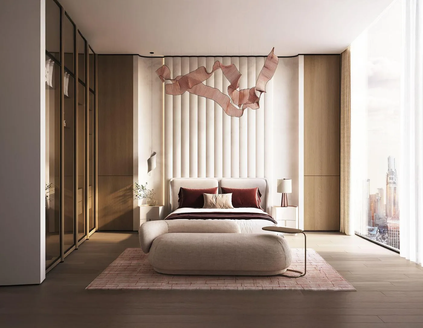 Interior render at Binghatti Flare.