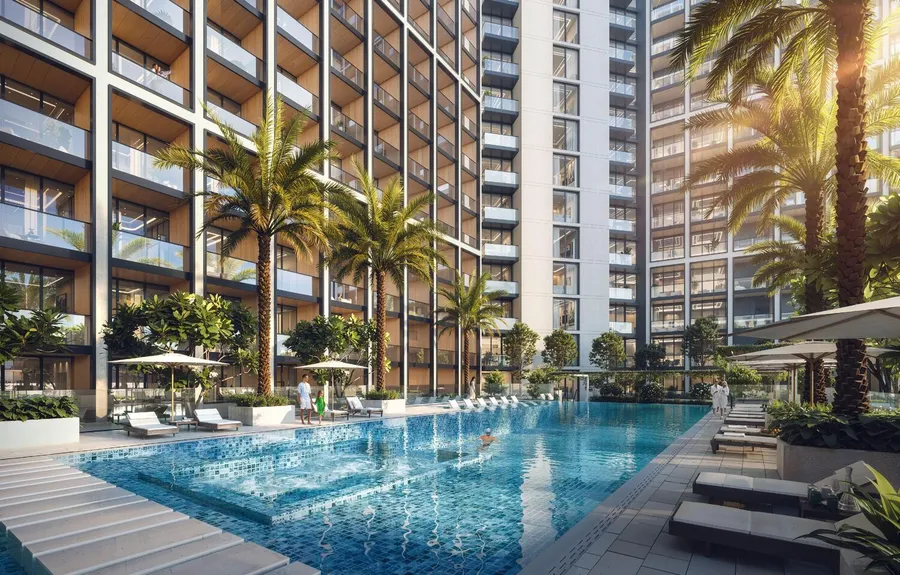 Poolside Deck at Binghatti Elite.