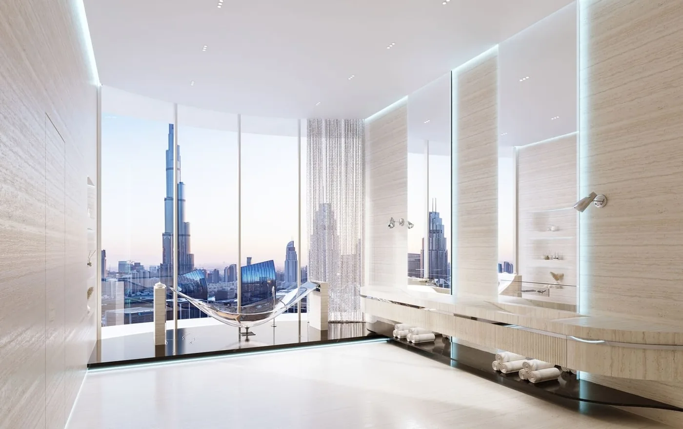 Interior render at Mercedes-Benz Places by Binghatti.