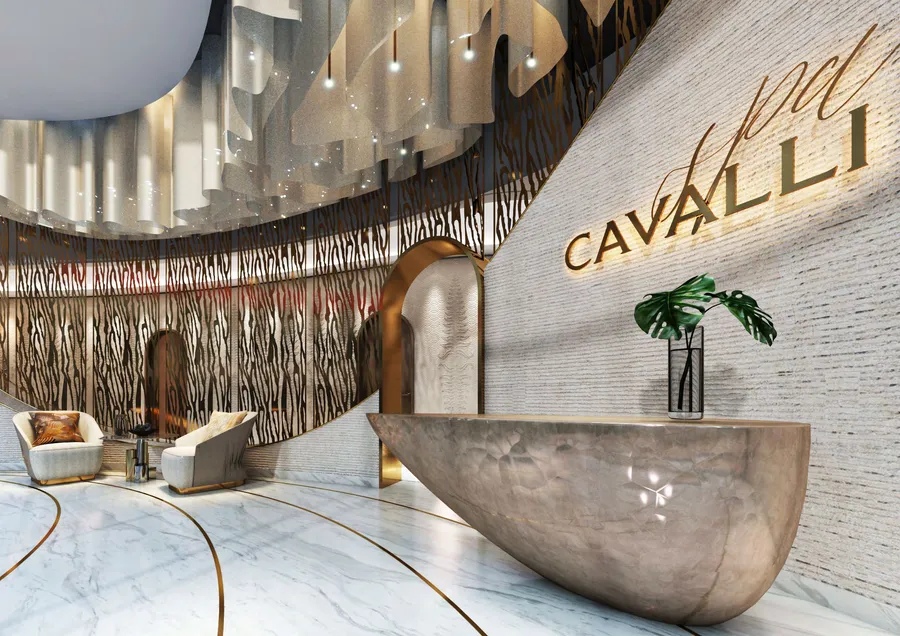 Cavalli Branded Lobby at Cavalli Couture.