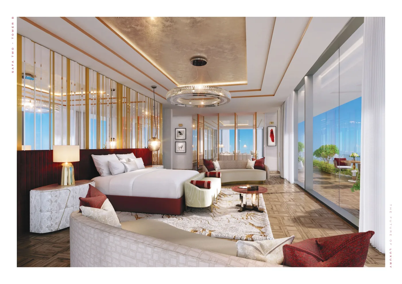 Interior render at Safa Two de Grisogono.