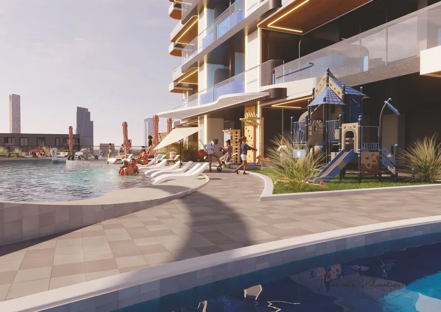 A Luxurious & Large Leisure Pool Deck at Samana Manhattan 2.