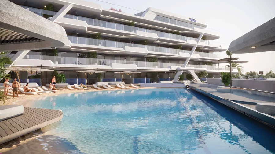 Leisure Pool Deck at Samana Mykonos Signature.