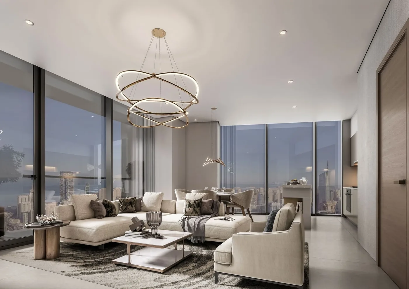 Interior render at The Eden at Sobha Central.