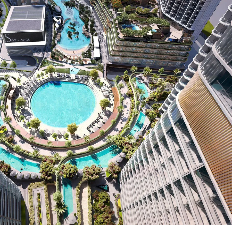 Central Water Feature at Skyvue Stellar.
