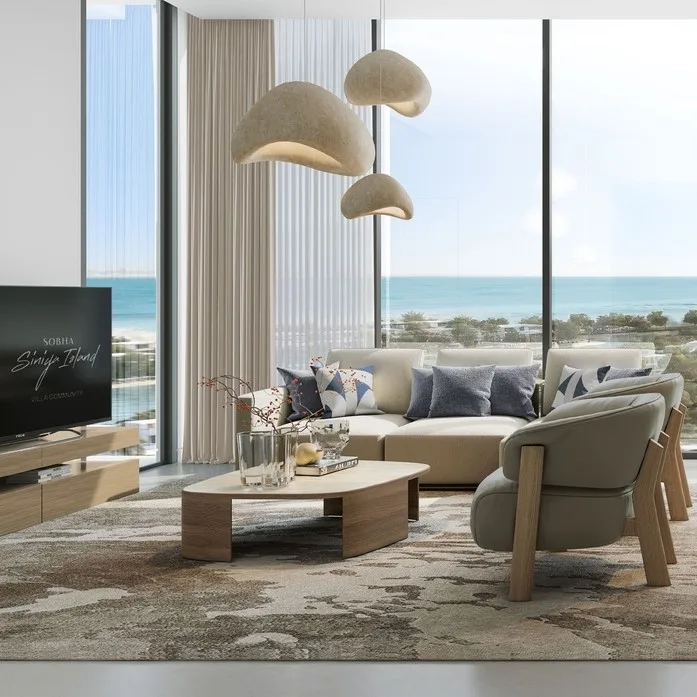 Interior render at Coastline Beach Residences.