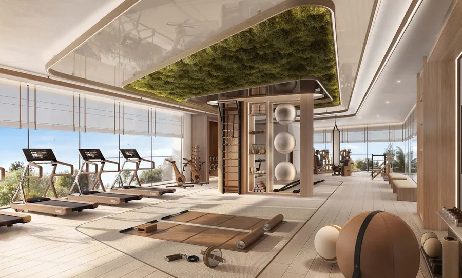 Gym at Sha Residence Emirates.