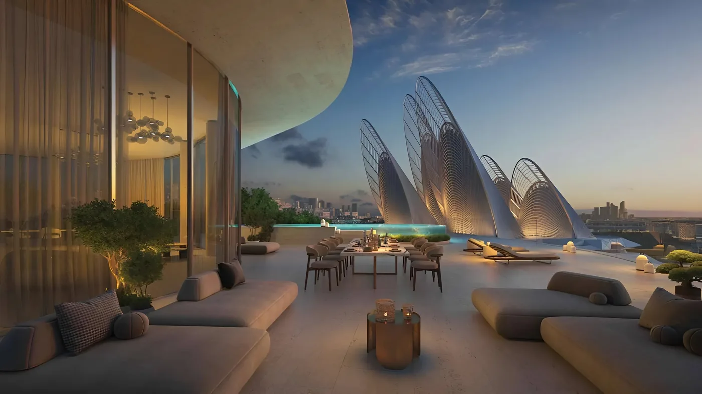 Interior render at Mandarin Oriental Residences.