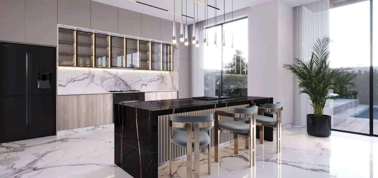 Interior render at Jacob and Co Beachfront Living.