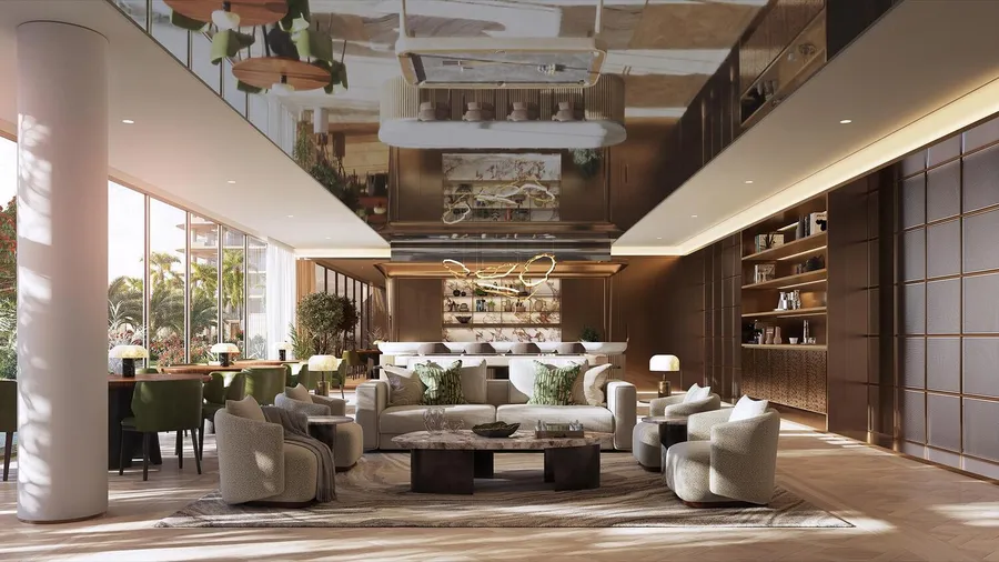 Lounge Area at Waldorf Astoria Residences Yas.