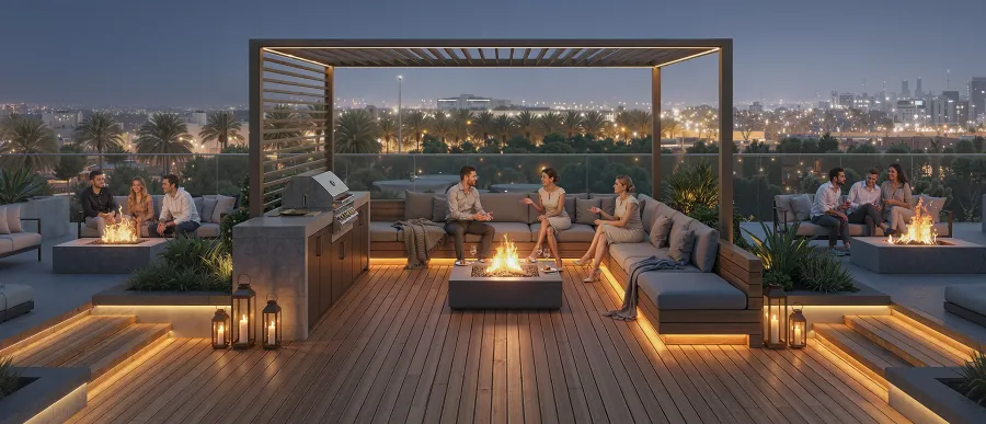 BBQ Area at Rotana Residences South Tower.