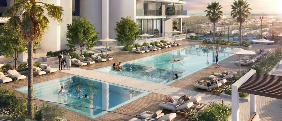 Outdoor Swimming Pool at Rotana Residences North Tower.