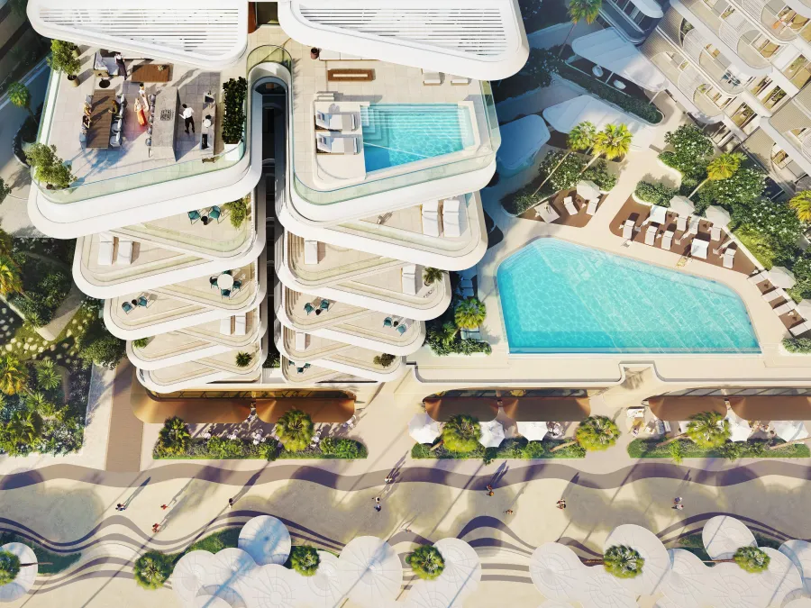 Infinity Swimming Pool at Fahid Beach Residences.