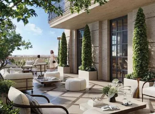 Serene Outdoor Lounge Spaces at Bab Al Qasr Royal 28.