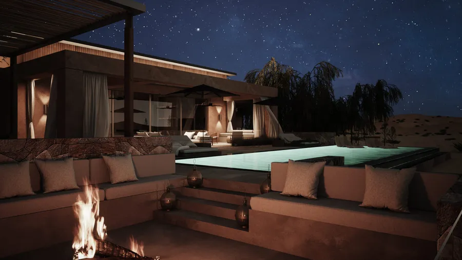 Private Swiiming Pool at The Ritz Carlton Al Wadi Desert Resort.