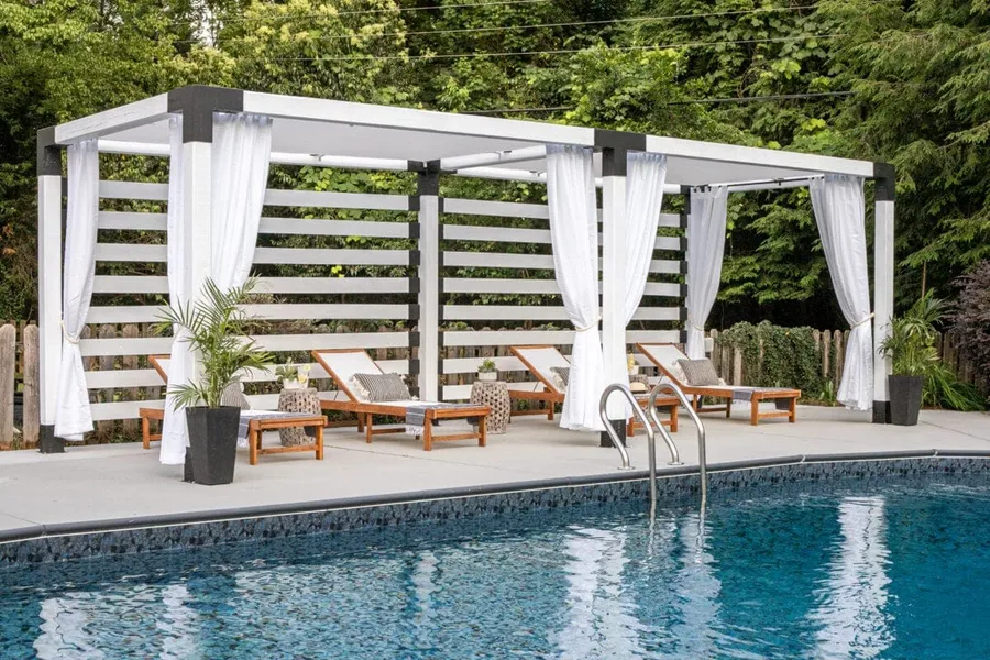 Outdoor Cabanas at AYA Beachfront Residences.